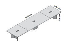 Большой составной стол для переговоров 560x140 см