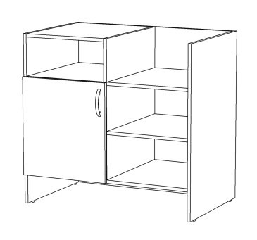 Прилавок под кассу с дверкой